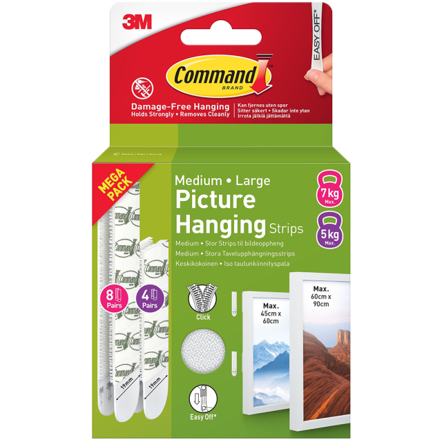 Command Picture Hanging Strips Value Pack Medium/Large