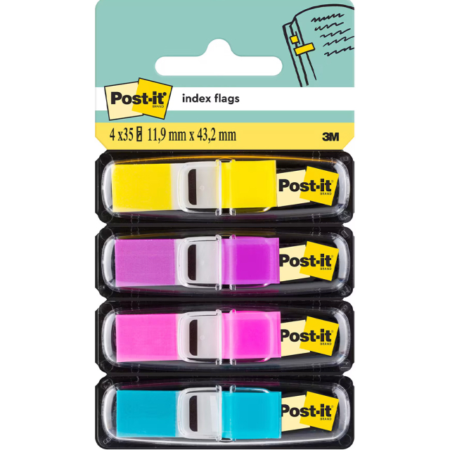 Post-it Index Tabs 11.9 x 43.2 mm 4 colours Set 2
