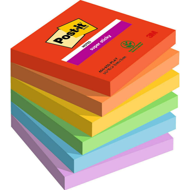 Post-it Super Sticky 76x76 Colour Mix Playful 6-pack