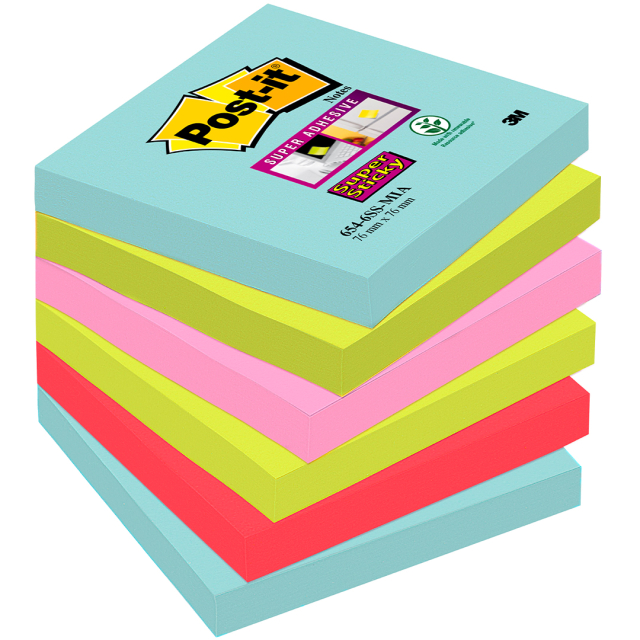 Post-it Super Sticky 76 x 76 Colour Mix Cosmic 6-pack
