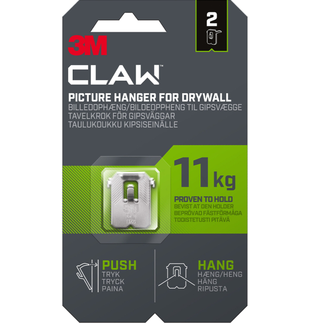 Claw Picture Hook for Plasterboard 11 kg 2-pack