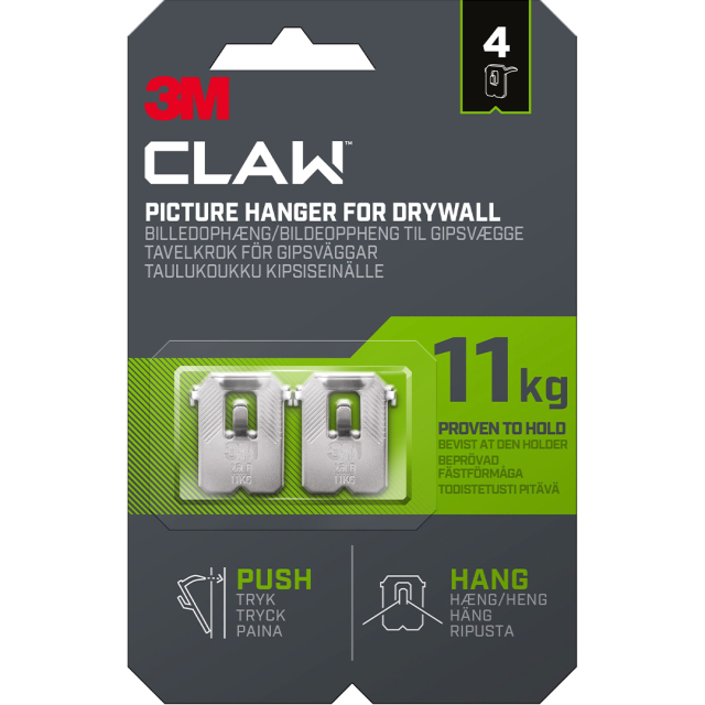 Claw Picture Hook for Plasterboard 11 kg 4-pack