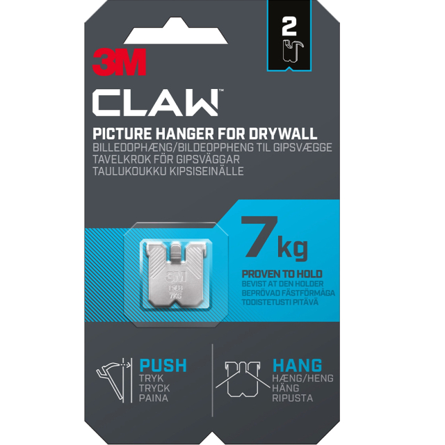 Claw Picture Hook for Plasterboard 7 kg 2-pack