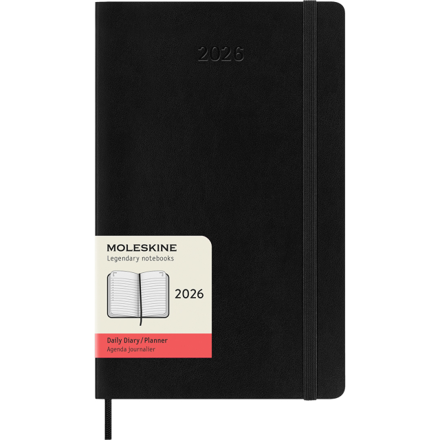 Planner 12M Daily 2026 Softcover Large Black