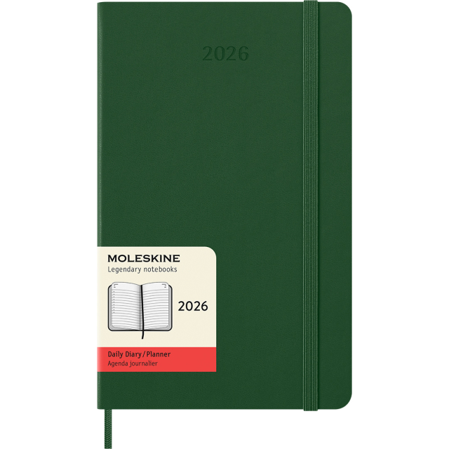 Planner 12M Daily 2026 Hardcover Large Myrtle Green