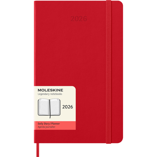 Planner 12M Daily 2026 Hardcover Large Red