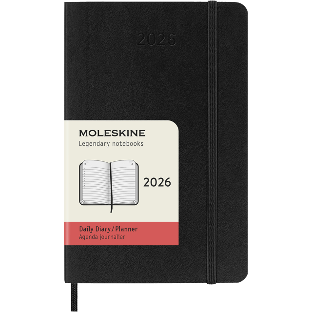 Planner 12M Daily 2026 Softcover Pocket Black
