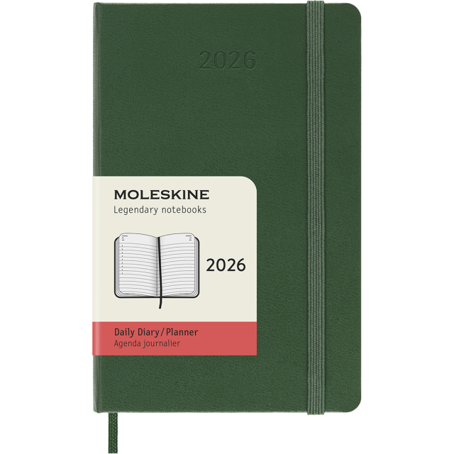 Planner 12M Daily 2026 Hardcover Pocket Myrtle Green