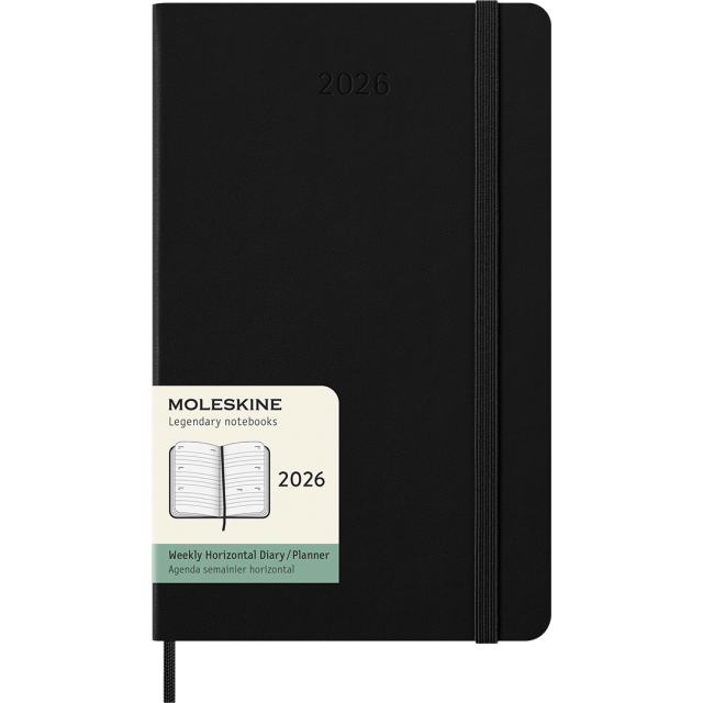Planner 12M Weekly Horizontal 2026 Hardcover Large Black