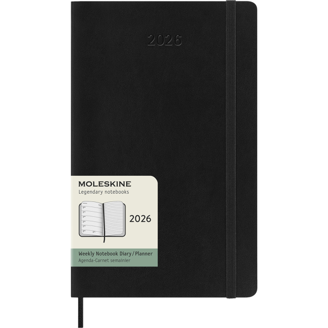 Planner 12M Weekly Notebook 2026 Softcover Large Black