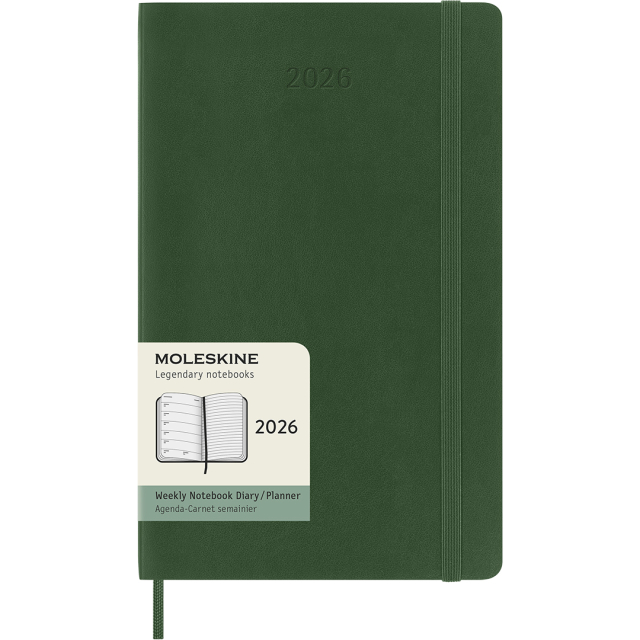 Planner 12M Weekly Notebook 2026 Softcover Large Myrtle Green