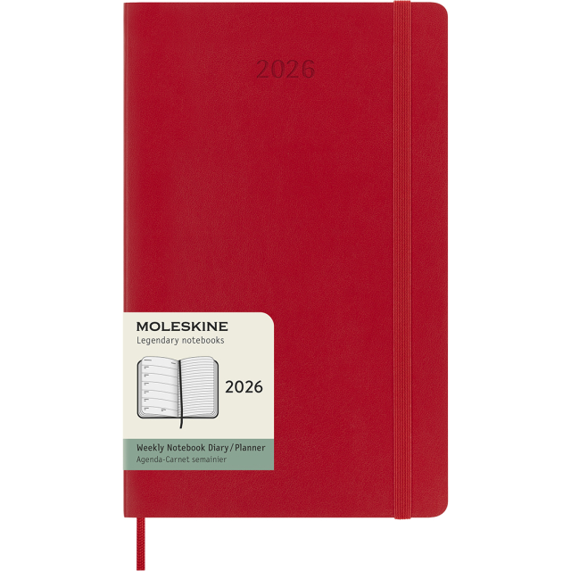 Planner 12M Weekly Notebook 2026 Softcover Large Red