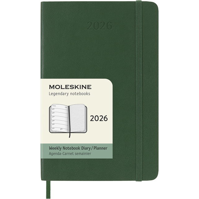 Planner 12M Weekly Notebook 2026 Softcover Pocket Myrtle Green