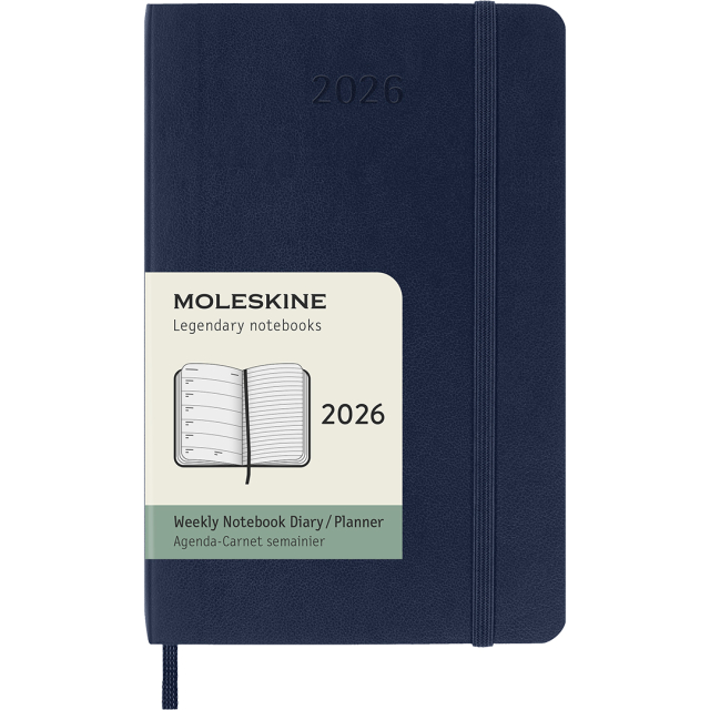 Planner 12M Weekly Notebook 2026 Softcover Pocket Sapphire Blue