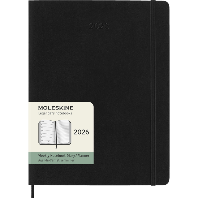 Planner 12M Weekly Notebook 2026 Softcover XL Black