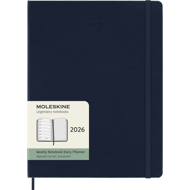 Planner 12M Weekly Notebook 2026 Hardcover XL Sapphire Blue