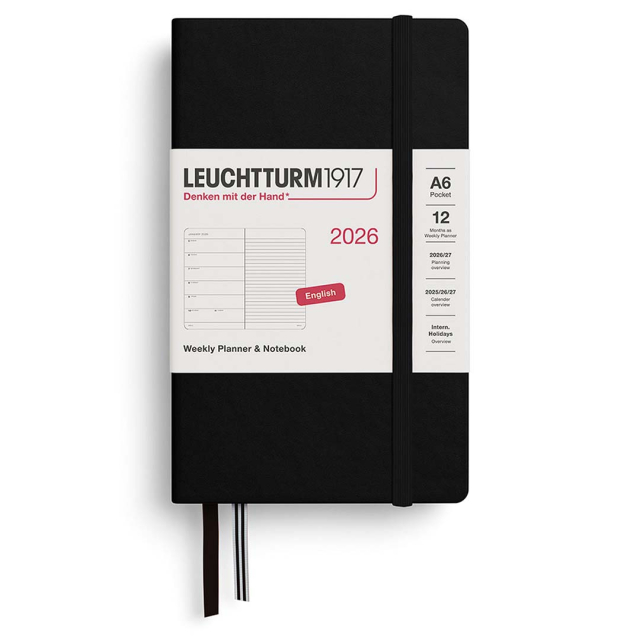 Planner Weekly Planner & Notebook 2026 A6 Black