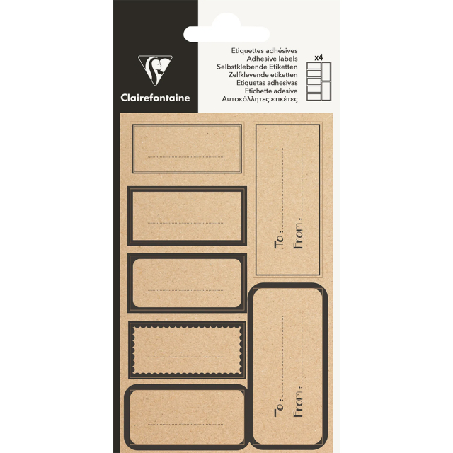 Kraft Label Rectangle Black