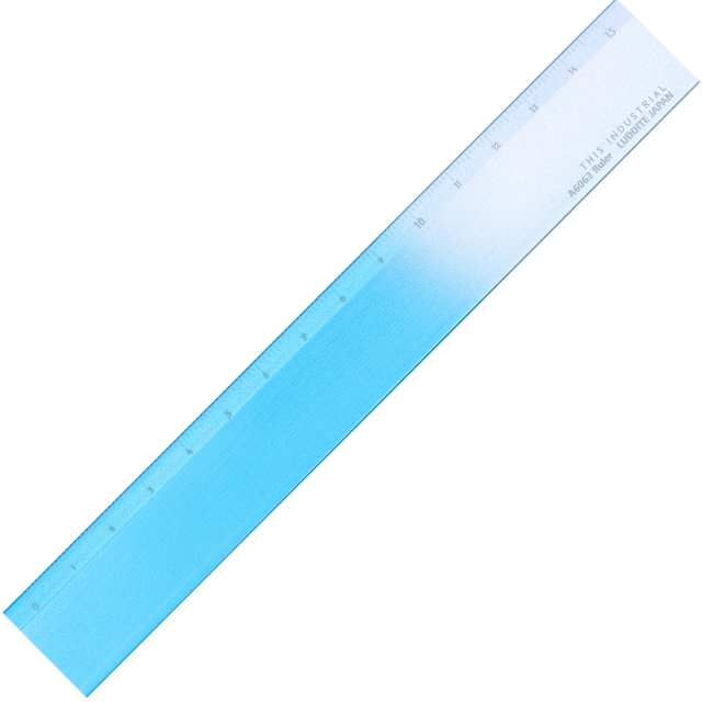 Ruler Aluminium 15 cm Turquoise/Silver