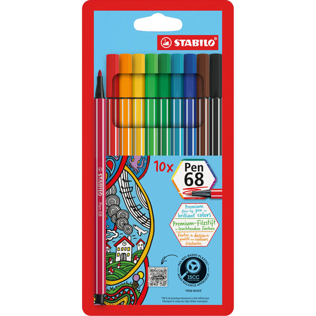 Pen 68 Fibre-tip Pen 10-pack
