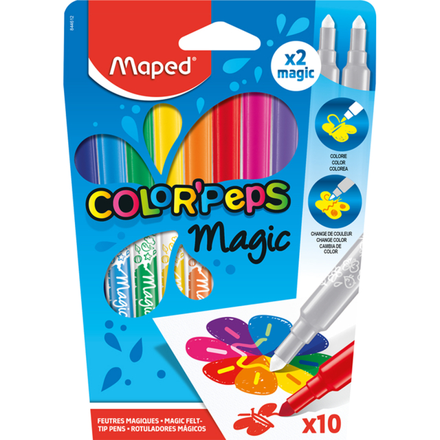 Colouring Felt-tip Pens Color’Peps Magic Pack of 10