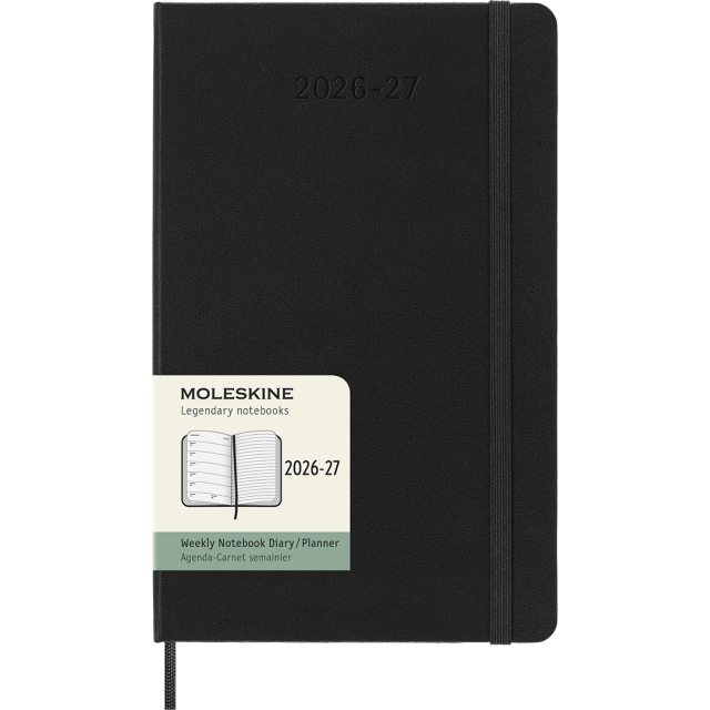 Planner 18M WeekNote Hard Cover Large Black