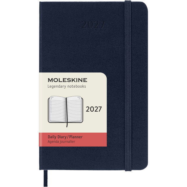 Planner 12M Daily 2027 Hardcover Pocket Sapphire Blue