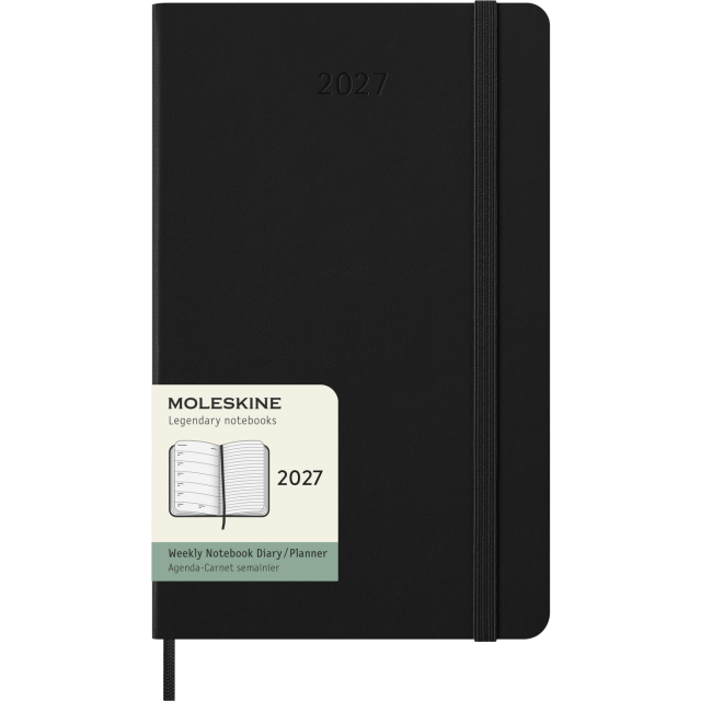 Planner 12M Weekly Notebook 2027 Hardcover Large Black 