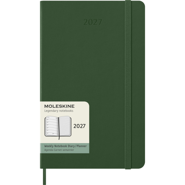 Planner 12M Weekly Notebook 2027 Hardcover Large Myrtle Green 