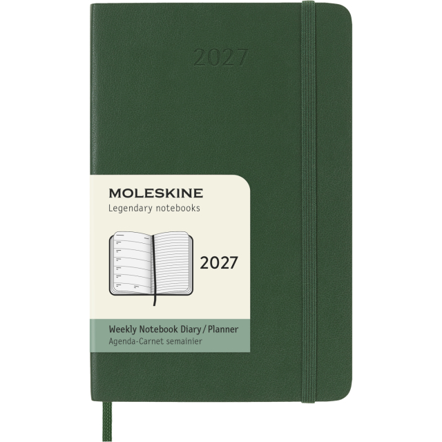Planner 12M Weekly Notebook 2027 Softcover Pocket Myrtle Green 