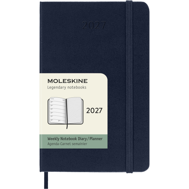 Planner 12M Weekly Notebook 2027 Hardcover Pocket Sapphire Blue 