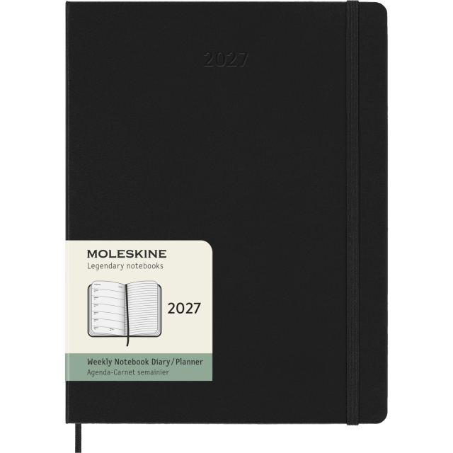 Planner 12M Weekly Notebook 2027 Hardcover XL Black 