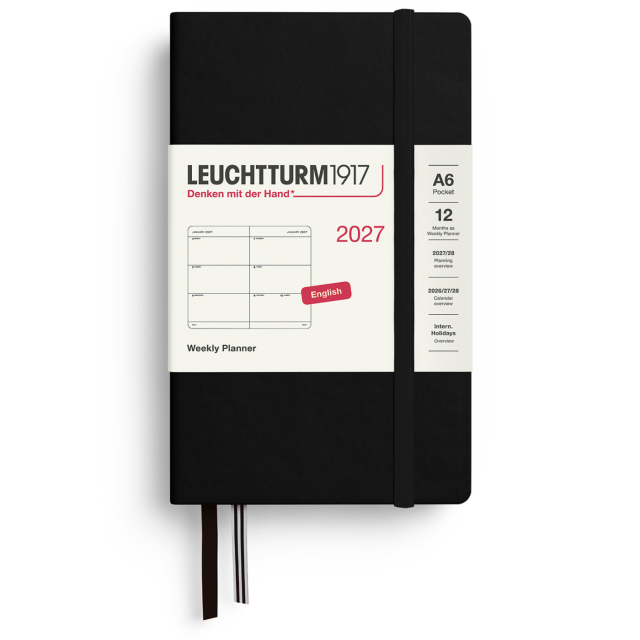 Planner Weekly Planner 2027 A6 Black