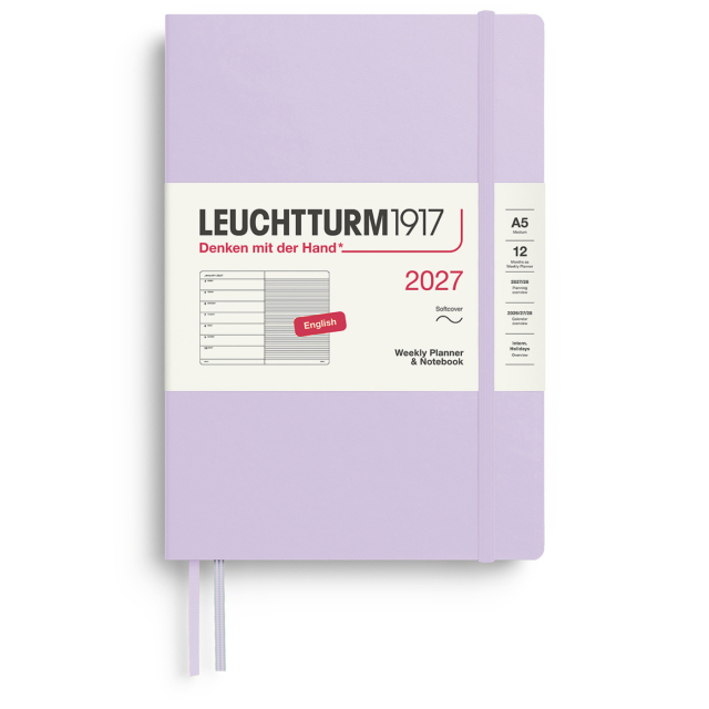 Planner Weekly Planner & Notebook 2027 A5 Soft Cover Lilac