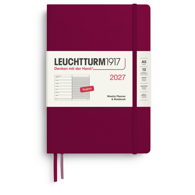 Planner Weekly Planner & Notebook 2026 A5 Port Red