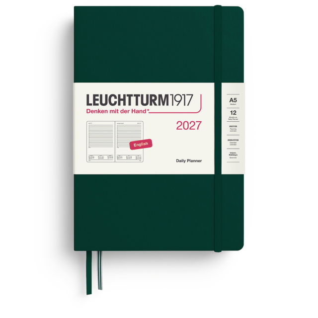 Planner Daily Planner 2027 A5 Forest Green