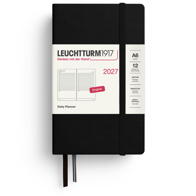 Planner Daily Planner 2027 A6 Black