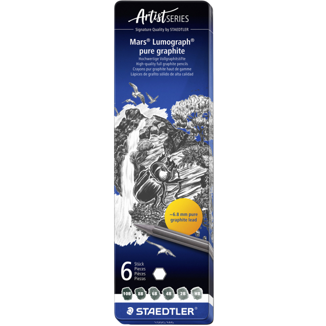 Pure graphite pencils Mars Lumograph set of 6