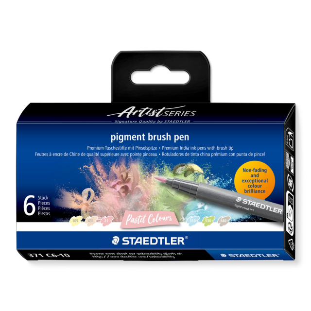 Pigment Arts Brush Pen set of 6 Pastel