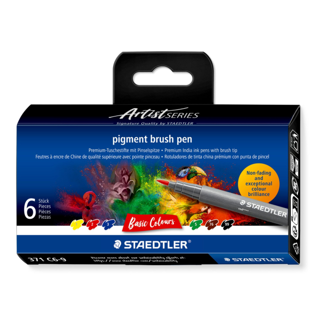 Pigment Arts Brush Pen set of 6 Basic