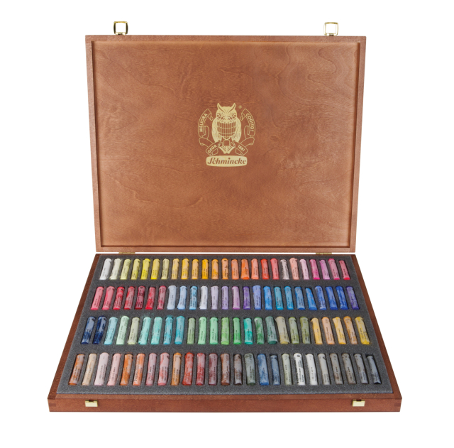 Soft Pastel Wooden Box 100-set