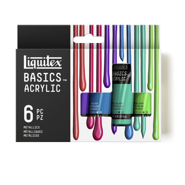 Acrylic Paint Basics Metallic Set 6x22 ml