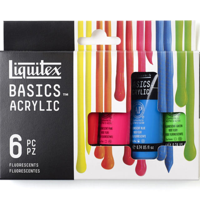 Acrylic paint Fluorescent Set Tubes 6x22 ml