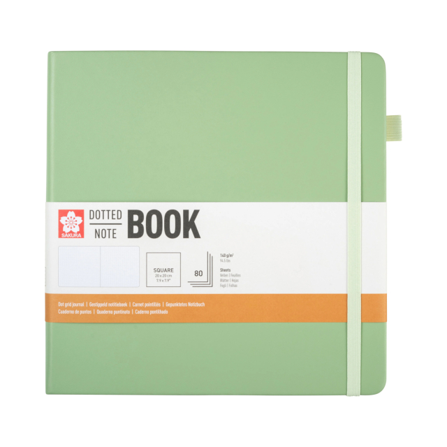 Notebook 20x20 cm Hard Cover Pale Patina Dotted