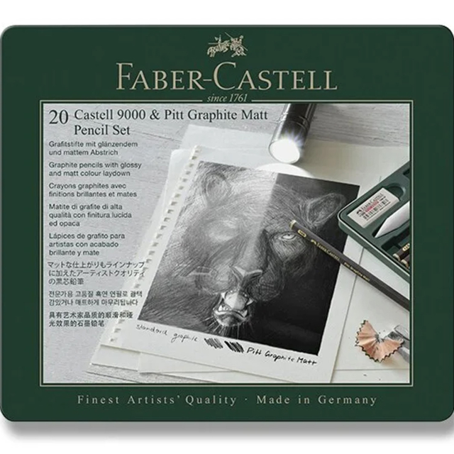 Pitt Graphite Matt + Castell 9000 Pencil Set 20-piece