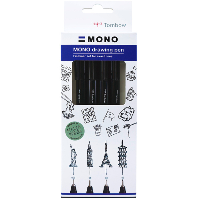 MONO Drawing Fine Fineliner Bold of 4