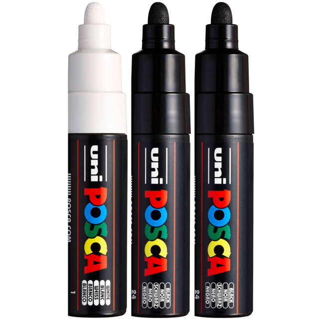 PC-7M Black/White - Set of 3