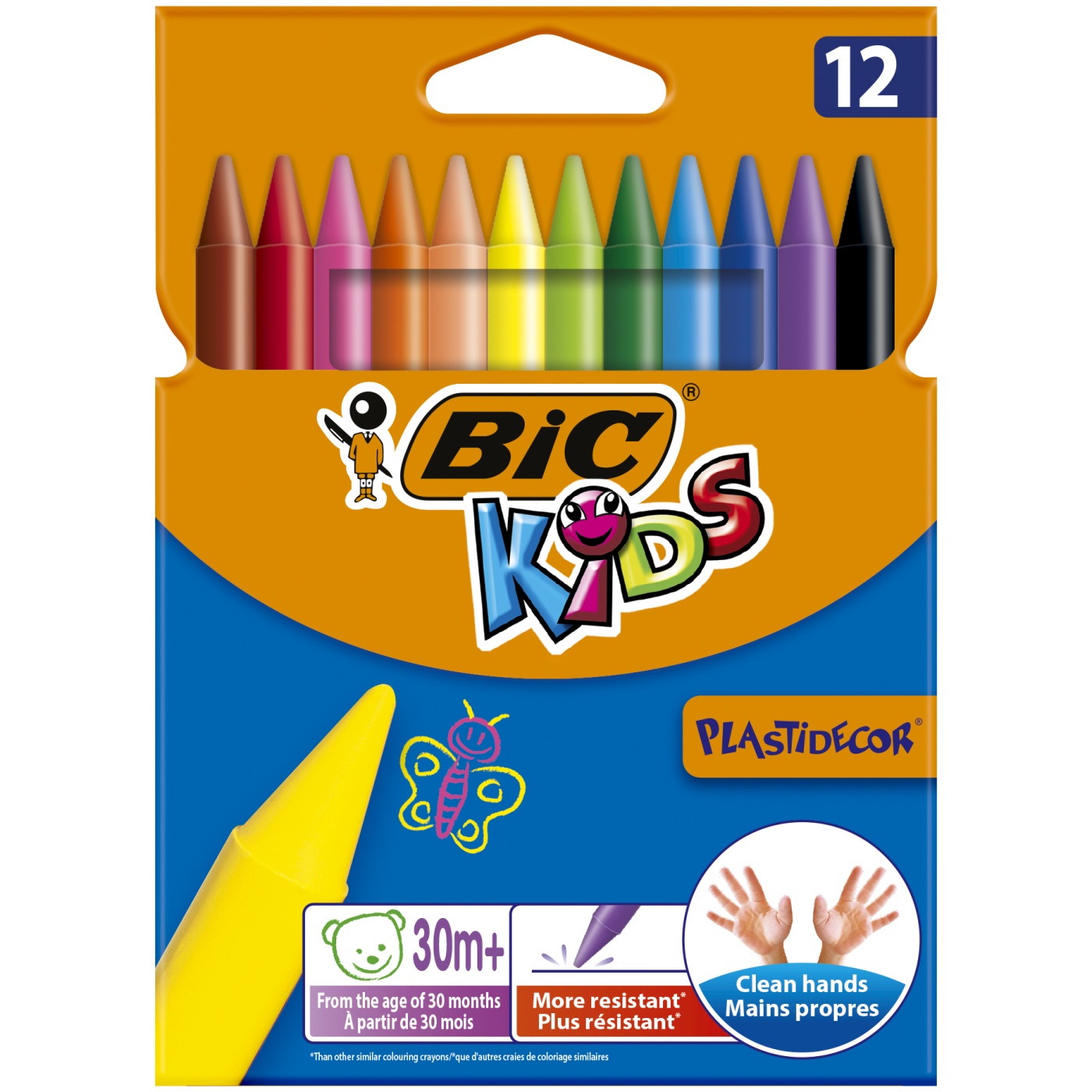 Kids Plastidecor Crayons 12-set in the group Kids / Kids' Pens / 3 Years+ at Pen Store (100258)