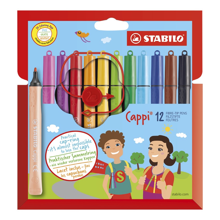 Cappi Felt Tips 12-pack in the group Kids / Kids' Pens / Felt Tip Pens for Kids at Pen Store (100264)