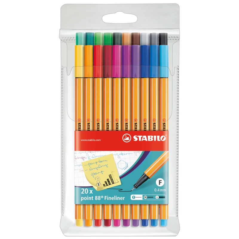 Point 88 Fineliner 20 pcs in the group Pens / Writing / Fineliners at Pen Store (100269)